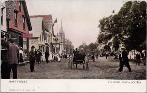 Main Street Oxford Nova Scotia NS Restaurant A. Fraser Postcard H33 *as is