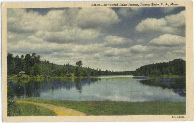 Linen of Lake Itasca, Itasca State Park Minnesota MN 1948