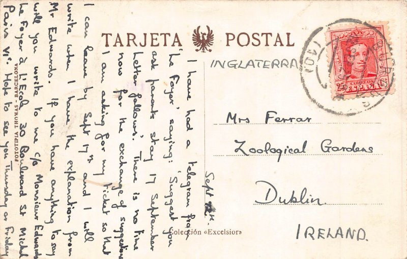 A795 Spain 1929  Burgos General View vintage postcard