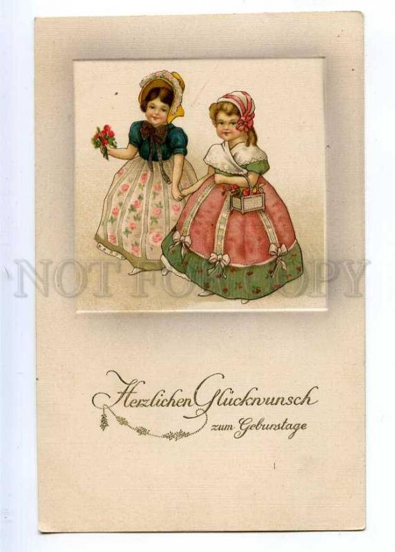 189572 BIRTHDAY Girls Victorian Dress Vintage EMBOSSED PC