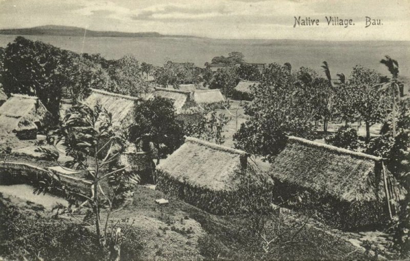 fiji islands, BAU, Native Village Scene (1910s)