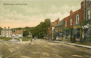 Postcard C-1910 Kent UK Westerham looking east Street Scene Hughes 23-13329