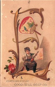 c1880 GOOD-WILL SOAP CO. ALPHABET LETTER E WORKMAN VICTORIAN TRADE CARD Z1379