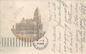 RPPC COURT HOUSE HUTCHINSON KANSAS REAL PHOTO POSTCARD 1906