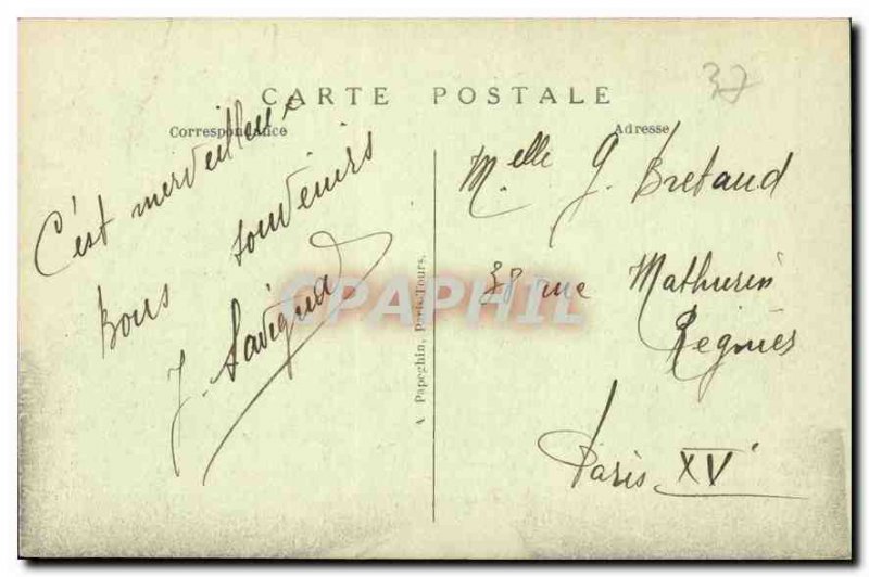 Old Postcard Azay le Rideau Chateau National Northern Facade L'Entree