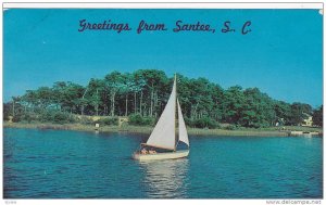 Sailing, Sail Boat, Dexter Beauty Scene, Greetings From Santee, South Carolin...