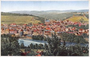 L201 Germany Esslingen am Neckar Panoramic view vintage postcard
