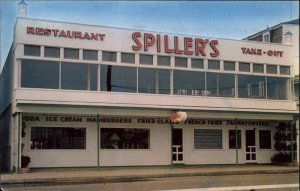 York Beach Maine ME Spiller's Restaurant Exterior 1950s-60s Vintage Postcard