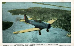 Hight Above the Biloxi Peninsula Army Air Force Trainer, Biloxi MS Postcard