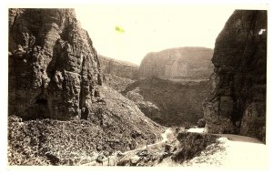 RPPC Postcard Fish Creek Hill Wall of Bronze Apache Trail Arizona c1950