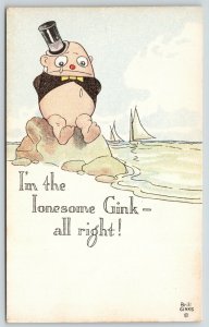 George Brill~I'm the Lonesome Gink on a Rock~Tears at Sea Shore~Sailboats~c1910 