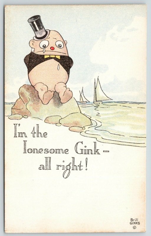 George Brill~I'm the Lonesome Gink on a Rock~Tears at Sea Shore~Sailboats~c1910 