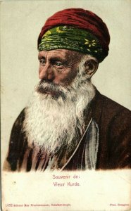 turkey, Old Kurdish Man, Vieux Kurde (1899) Max Fruchtermann 1672, Postcard