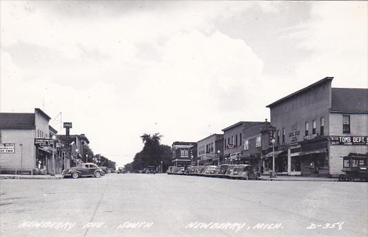 Michigan Newberry Newberry Avenue Looking South Real Photo