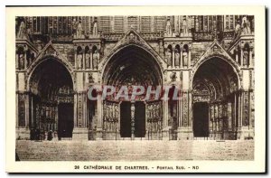 Postcard Old Cathedral of Chartres South Portal