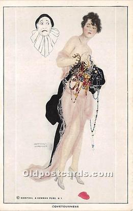 Reinthal & Newman Pubs. NY No. 990 Covetousness Artist Raphael Kirchner Unused 