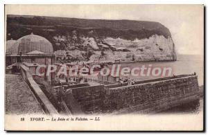 Old Postcard Yport la Jetee and Cliff