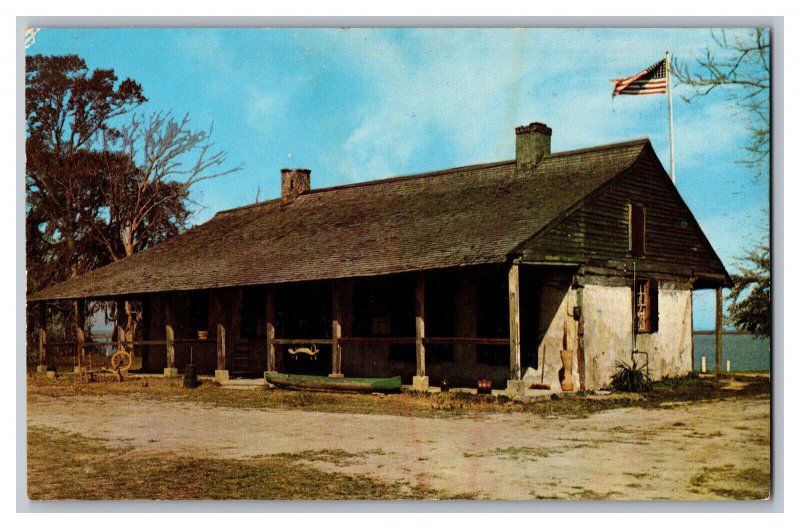 Postcard MS Old Spanish Fort Museum Pascagoula Mississippi Krebs Lake