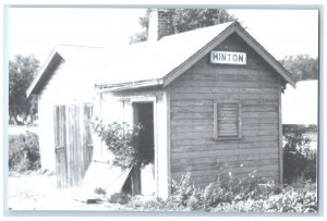 c1960's Hinton Iowa IA Railroad Exterior Train Depot Station RPPC Photo Postcard