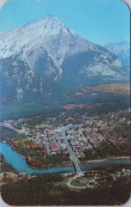 Canada An Aerial View Of Banff Alberta Cascade Mountain Chrome Postcard C184