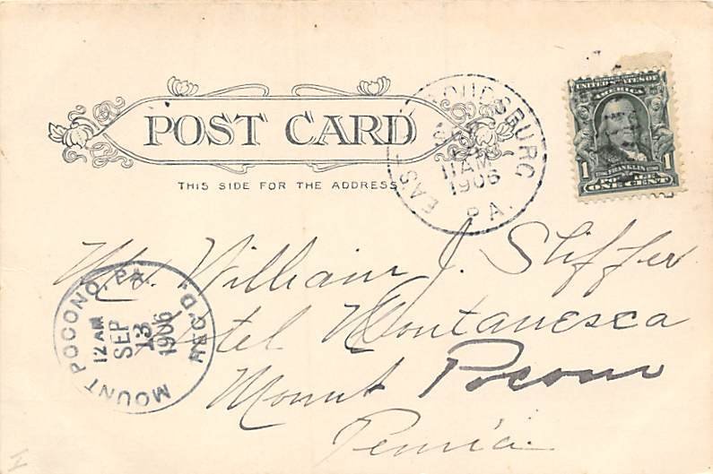 Summer Guests Burro 1906 writing on front