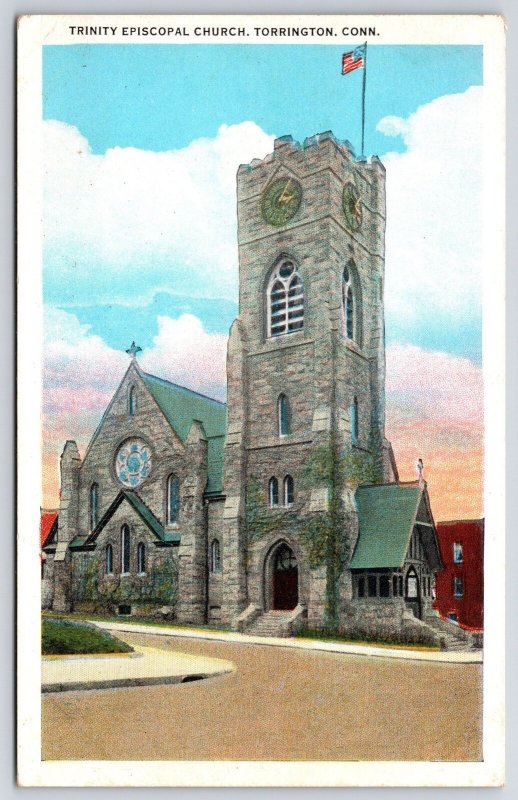 Trinity Episcopal Church Torrington Connecticut CT Parish Hand Colored Postcard