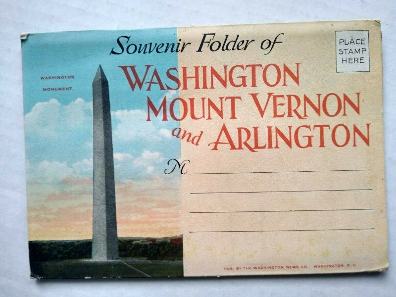 c.1920 Washington DC Arlington Vintage Postcard Souvenir Folder