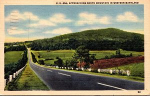 Maryland U S 40A Approaching South Mountain In Western Maryland 1950