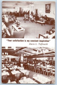 St Petersburg Florida Postcard Toffenetti Hotel Restaurant Multiview 1940 Linen