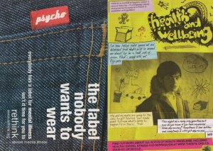 Psycho Jeans Label Mental Health Wellbeing Clinic 2x Postcard s