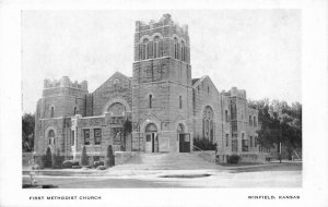 WINFIELD, Kansas KS    FIRST METHODIST CHURCH  Cowley County  VINTAGE Postcard