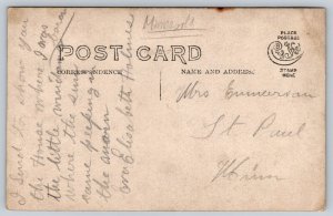 RPPC  Colonial Style House Home  Fire Hydrant  Minnesota  c1910  Postcard