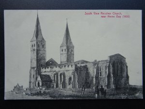 Kent HERNE BAY South View Reculver Church - Old Postcard by F.G. Holman