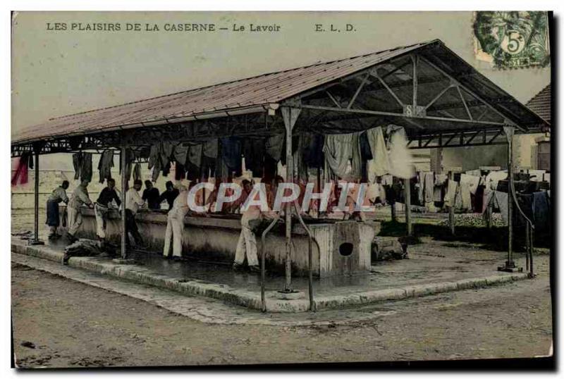 Old Postcard Army barracks The Pleasures of the washhouse