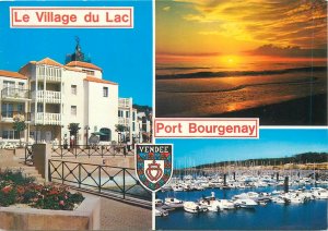 Postcard France Village Lac Port Bourgenay Boat Multi View Vendee St Hilaire