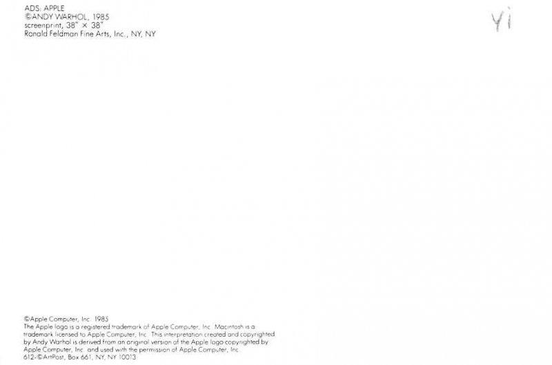 Apple, By Andy Warhole  