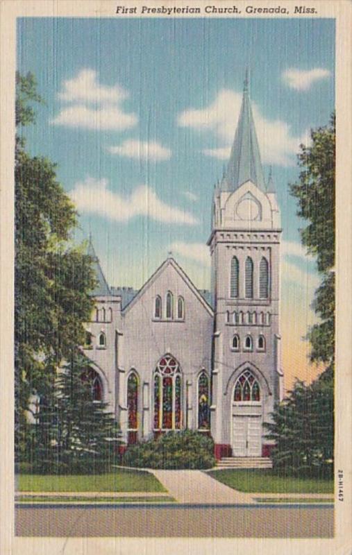 Mississippi Grenada First Presbyterian Church 1943 Curteich