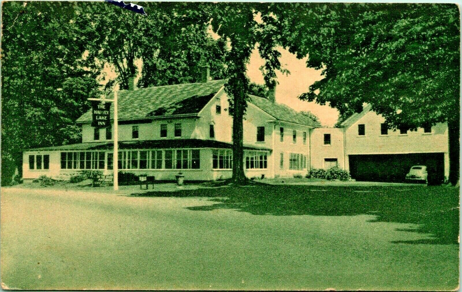 Harvey Lake Inn Northwood NH New Hampshire Rte 202 Motel Postcard 1948