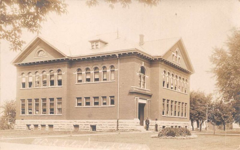 Forest City Iowa High School Leland Iowa Real Photo Postcard AA76734