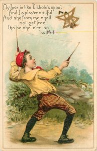 Tuck Love's Diabolo Valentine Postcard 102, Boy is a Skillful Player, Brundage