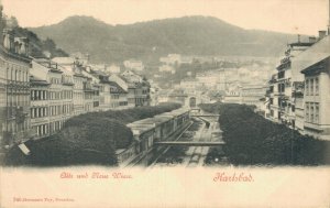 Czech Republic Karlovy Vary Alte und Neue Wiese Karlsbad Vintage Postcard 08.38