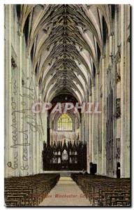 The Great Britain Winchester Cathedral Nave Old Postcard