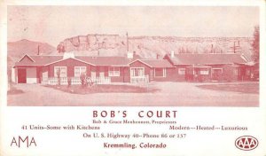 Kremmling Colorado Bob's Court Vintage Postcard AA30771