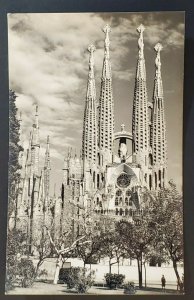 Mint Vintage Barcelona Spain Holy Family Temple Gaudi Real Picture Postcard