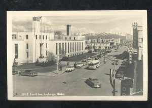 RPPC ANCHORAGE ALASKA DOWNTOWN STREET OLD CARS REAL PHOTO POSTCARD