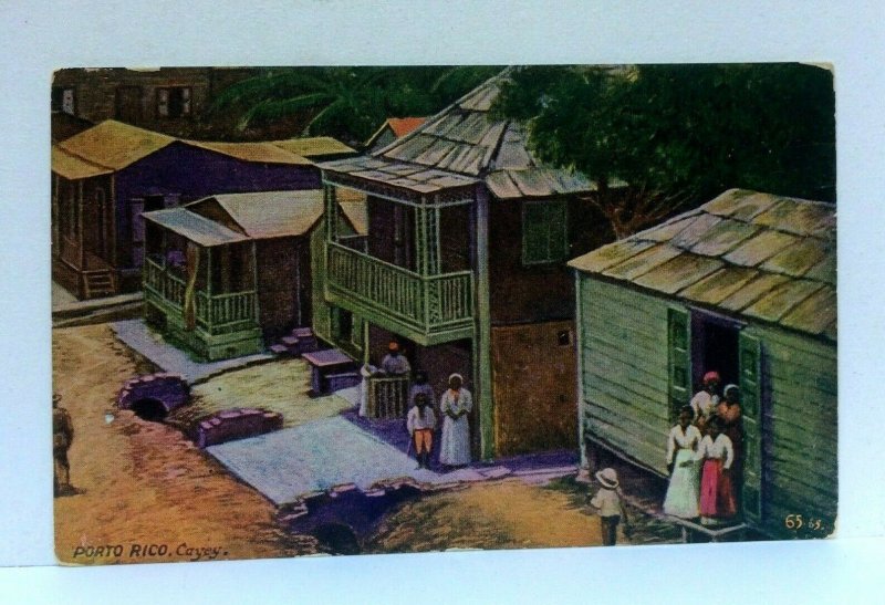 Cayey Puerto Rico Houses People Vintage Postcard