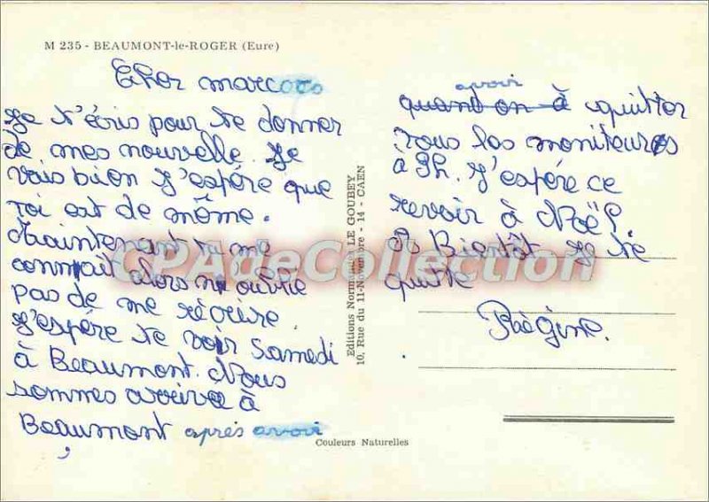 Postcard Modern Beaulont Roger (Eure)