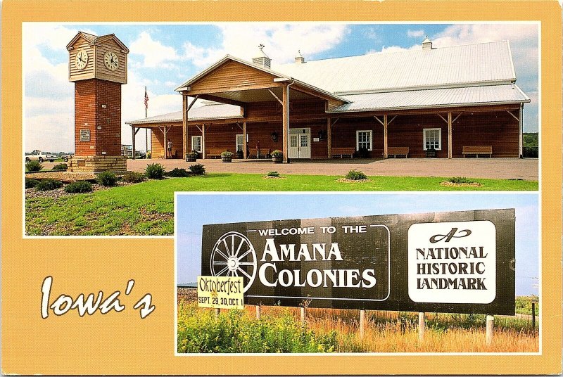 VINTAGE CONTINENTAL SIZE POSTCARD AMANA COLONIES NATIONAL HISTORIC AREA