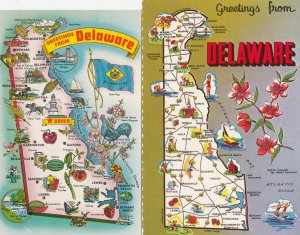 Delaware Ohio 2x Map Postcard s