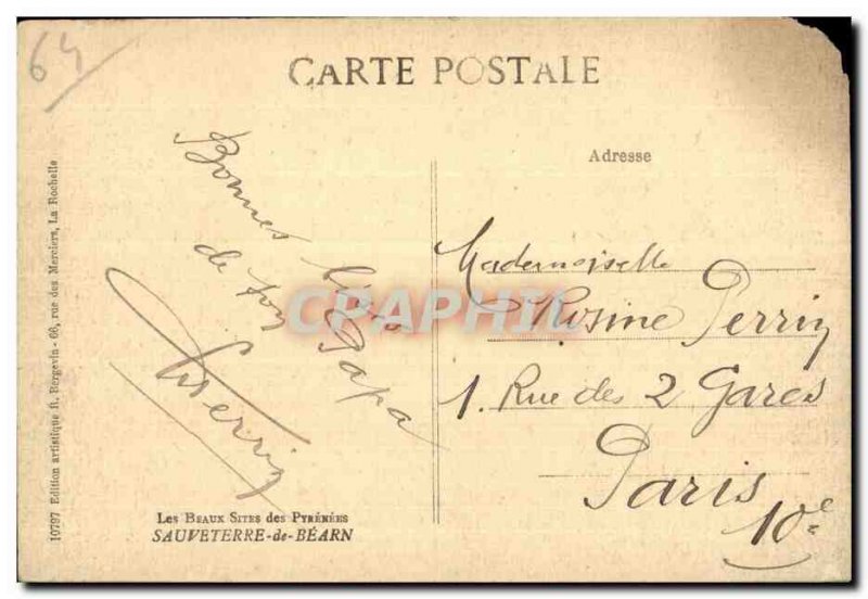 Old Postcard The Fine Pyrenean sites Sauveterre de Bearn